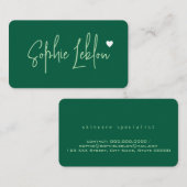 Handgezeichneter Name auf Jäger Green mit Herz Visitenkarte (Vorne/Hinten)