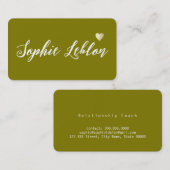 Handgezeichneter Name mit Herz-Oliven Visitenkarte (Vorne/Hinten)