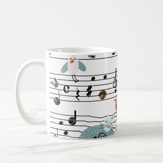 Handgezeichneter niedlicher Cartoon nahtloser Must Kaffeetasse (Links)