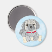 Handgezeichneter niedlicher kleiner Shiatsu oder L Magnet (Vorderseite/Rückseite)