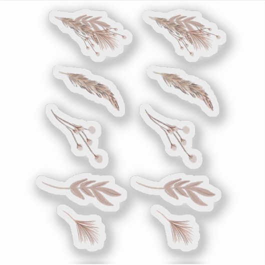 Handgezeichneter Pampas-Weizenplaner Aufkleber (Vorderseite)