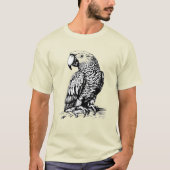 HANDGEZEICHNETER PAPAGEI T-Shirt (Vorderseite)