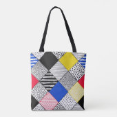 Handgezeichneter Patchwork-Hintergrund. Childisch Tasche (Rückseite)