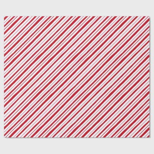 Handgezeichneter Peppermint Stripe Klassischer Spa Geschenkpapier (Flach)