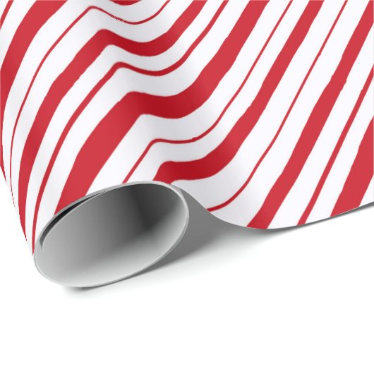 Handgezeichneter Peppermint Stripe Klassischer Spa Geschenkpapier (Rolleneckpunkt)