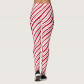 Handgezeichneter Peppermint Stripe Klassischer Spa Leggings (Rückseite)