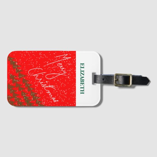 Handgezeichneter persönlicher Frohe Weihnachten Gepäckanhänger (Vorderseite (Horizontal))