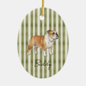 Handgezeichneter Pet Portrait Sketch Wasserfarbeng Keramik Ornament (Vorne)