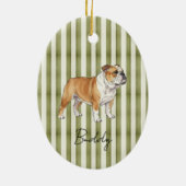 Handgezeichneter Pet Portrait Sketch Wasserfarbeng Keramik Ornament (Hinten)