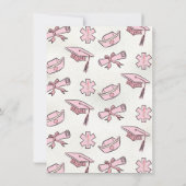 Handgezeichneter Pink-Abschluss Einladung (Rückseite)