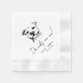 Handgezeichneter Pit Bull Drinks on me Cocktail Serviette (Vorderseite)