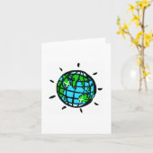 Handgezeichneter Planet Erde - Erhaltung - Ökologi Karte (Gelbe Blume)