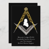 Handgezeichneter Platz und Kompass Einladung (Vorne/Hinten)