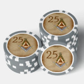 Handgezeichneter Platz und Kompass mit allen Augen Pokerchips (Stapel)