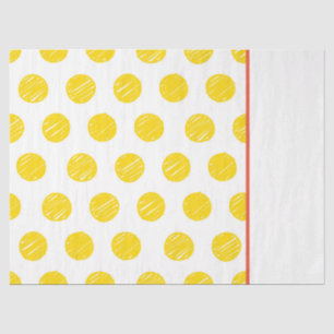 Handgezeichneter Polka Dot Gelborange Weißer Gesch Seidenpapier