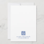 Handgezeichneter QR Code Blue Whimsical Wedding Einladung (Rückseite)