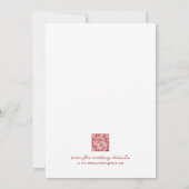 Handgezeichneter QR Code Red Whimsical Wedding Einladung (Rückseite)