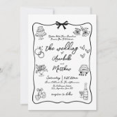 Handgezeichneter QR-Code Whimsical Wedding Einladung (Vorderseite)