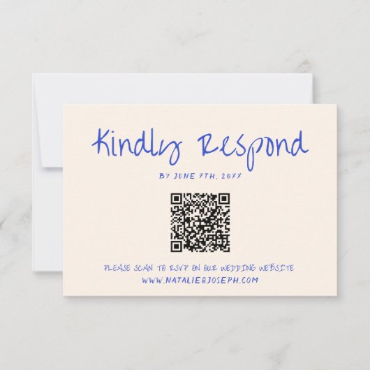 Handgezeichneter Quirky QR Code Moderne einzigarti RSVP Karte (Vorderseite)