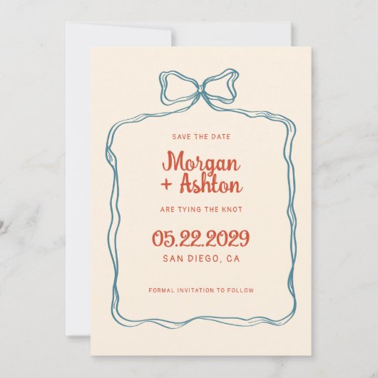 Handgezeichneter Rahmen Save The Date (Vorderseite)