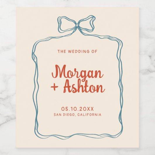 Handgezeichneter Rahmen Weinetikett (Einzelnes Label)