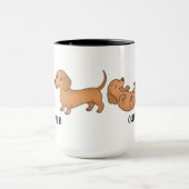 Handgezeichneter Red Dackel Dog Custom Niedlich Tasse (Zentrum)