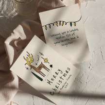 Handgezeichneter Rentier Frohe Weihnachten Non-Fot