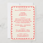 Handgezeichneter Retro einzigartiger Quirky in ein Einladung (Rückseite)