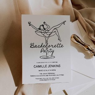 Handgezeichneter Retro-Junggeselinnen-Abschied Ein Save The Date
