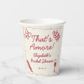 Handgezeichneter Retro Rot Lässig Bridal Brunch Pappbecher (Rückseite)