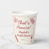 Handgezeichneter Retro Rot Lässig Bridal Brunch Pappbecher (Vorderseite)