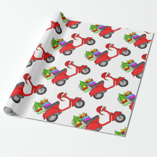 Handgezeichneter Retro Weihnachtsroller Geschenkpapier