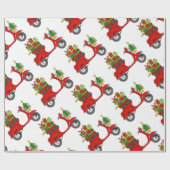 Handgezeichneter Retro Weihnachtsroller Geschenkpapier (Flach)