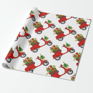Handgezeichneter Retro Weihnachtsroller Geschenkpapier
