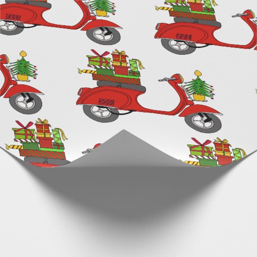 Handgezeichneter Retro Weihnachtsroller Geschenkpapier (Ecke)