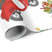 Handgezeichneter Retro Weihnachtsroller Geschenkpapier (Rolleneckpunkt)