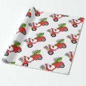 Handgezeichneter Retro Weihnachtsroller Geschenkpapier (Ungerollt)