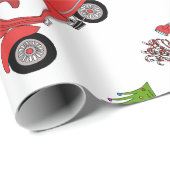 Handgezeichneter Retro Weihnachtsroller Geschenkpapier (Rolleneckpunkt)