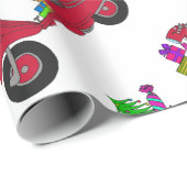 Handgezeichneter Retro Weihnachtsroller Geschenkpapier (Rolleneckpunkt)