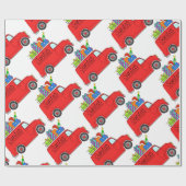 Handgezeichneter Retro Weihnachtswagen Geschenkpapier (Flach)