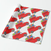 Handgezeichneter Retro Weihnachtswagen Geschenkpapier (Ungerollt)