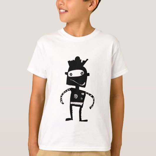 Handgezeichneter Robot-T - Shirt für Kinder (Vorderseite)