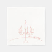 Handgezeichneter Rokoko Soft Renaissance Geburtsta Serviette (Vorderseite)