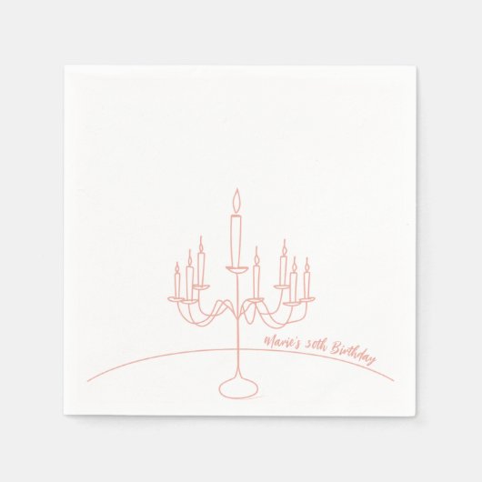 Handgezeichneter Rokoko Soft Renaissance Geburtsta Serviette (Vorderseite)