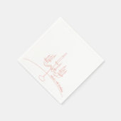 Handgezeichneter Rokoko Soft Renaissance Geburtsta Serviette (Ecke)