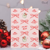 Handgezeichneter Rosa Bow Vintag Weihnachten Einladung