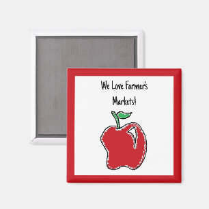 Handgezeichneter roter Apfel Frucht Cartoon Magnet