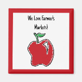 Handgezeichneter roter Apfel Frucht Cartoon Magnet (Vorne)