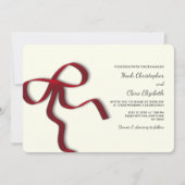 Handgezeichneter Roter Bow - Moderner Minimalistis Einladung (Vorderseite)