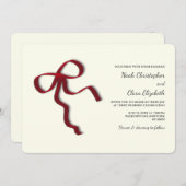 Handgezeichneter Roter Bow - Moderner Minimalistis Einladung (Vorne/Hinten)